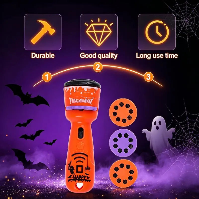 🎃👻Halloween Projection Torch Toy for Kids | Spooky Pattern Projector Flashlight