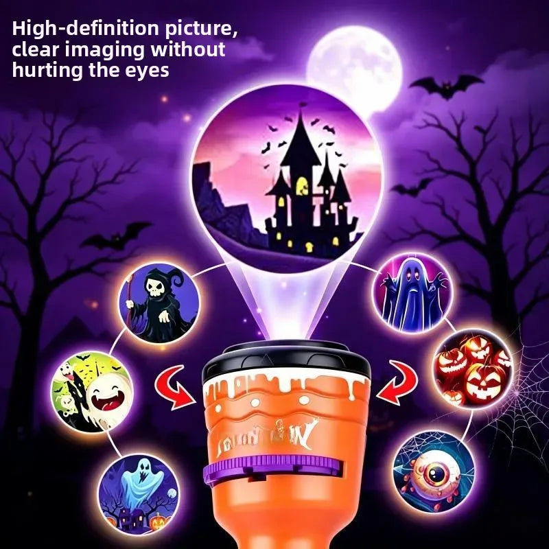 🎃👻Halloween Projection Torch Toy for Kids | Spooky Pattern Projector Flashlight