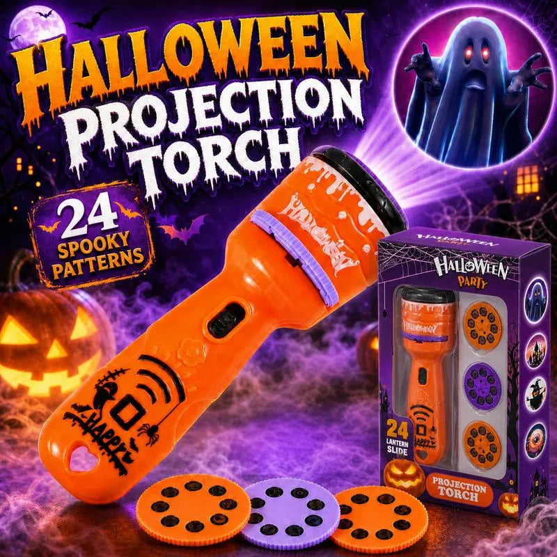 🎃👻Halloween Projection Torch Toy for Kids | Spooky Pattern Projector Flashlight